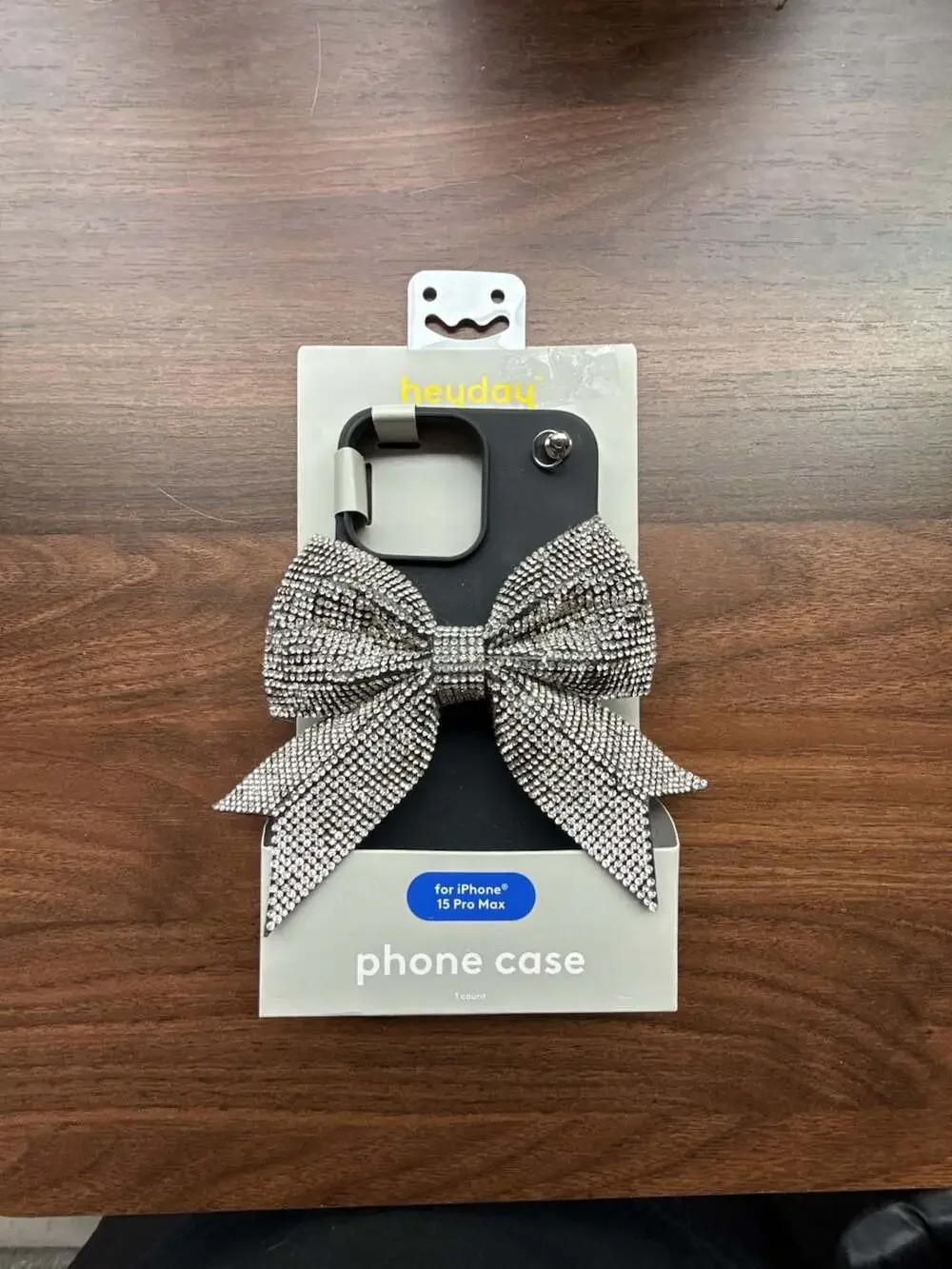 heyday iPhone 15 Pro Max Black Rhinestone Bow Phone Case